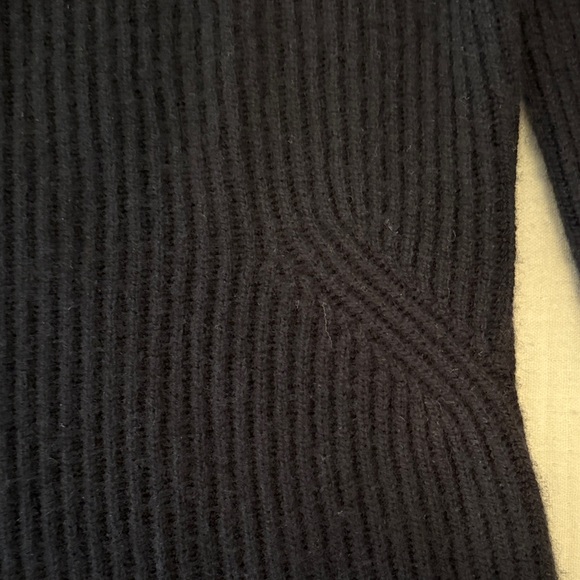 Madewell Black Ribbed Crew Neck Sweater 90%Wool 10% Cashmere - Picture 12 of 14